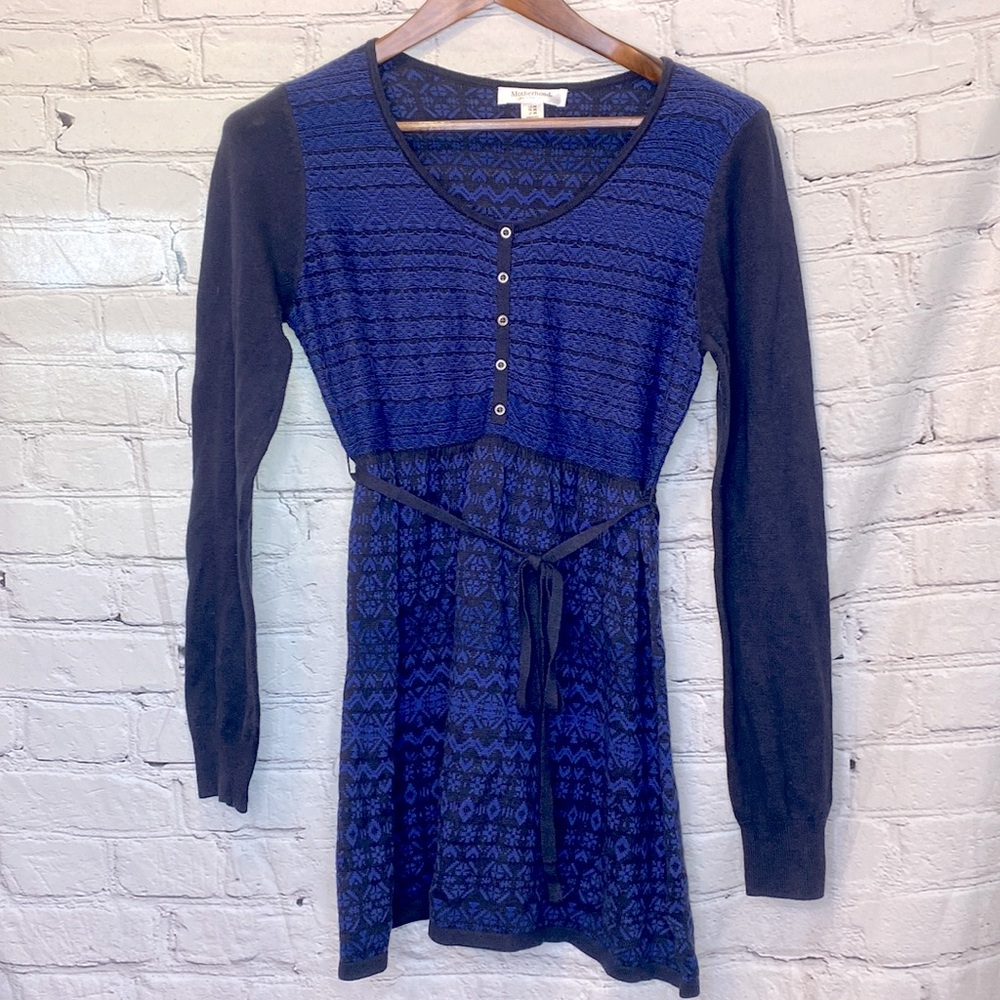 Motherhood Maternity Navy Blue Long Sleeve Sweater Top Size Medium